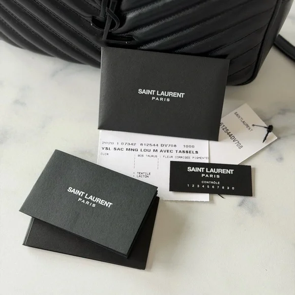 Yves Saint Laurent Lou Mattelassé Medium Camera Bag w/ Tassels - Picture 8 of 9